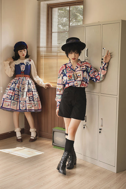 Miss Point - Strawberry Rose - Vintage American Casual Lolita Jumper Dress