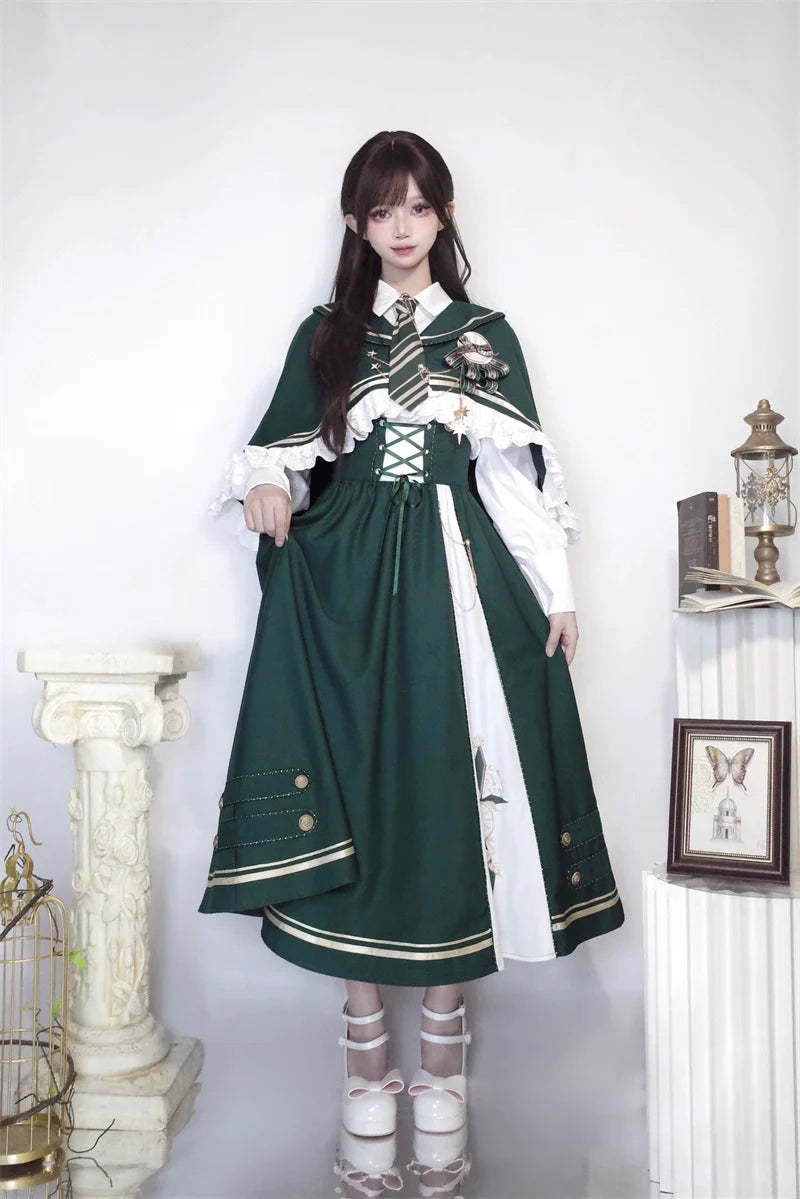Letters from Unknown Star - Time Traveler - Winter Lolita Strap Skirt Long Sleeve Shirt