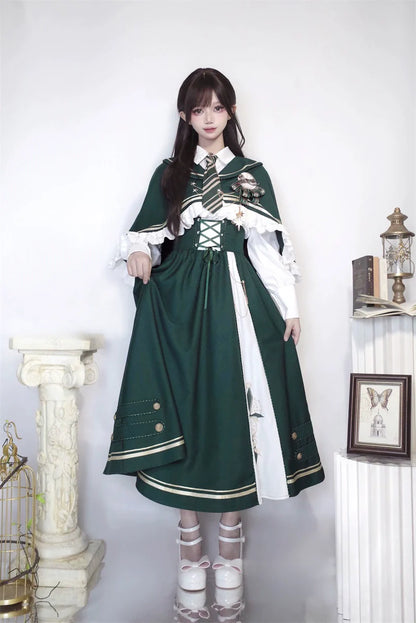Letters from Unknown Star - Time Traveler - Winter Lolita Strap Skirt Long Sleeve Shirt