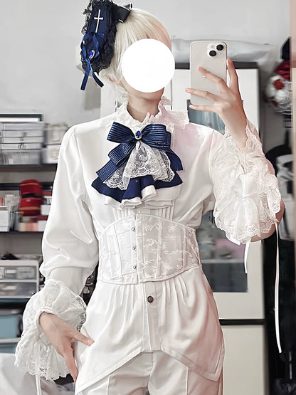 CastleToo - Coffin of Pilgrimage - Medieval European Ouji Lolita Shirt & Pants Suit