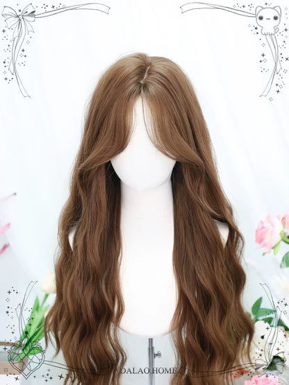 Dalao - Lolita Wig Long Curly Hair With Water Waves French Bangs
