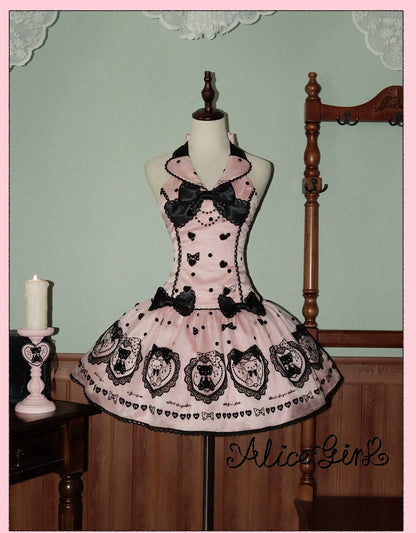 Alice Girl - Brown Sugar Bear - Printed Sweet Lolita Dress, Multiple Styles