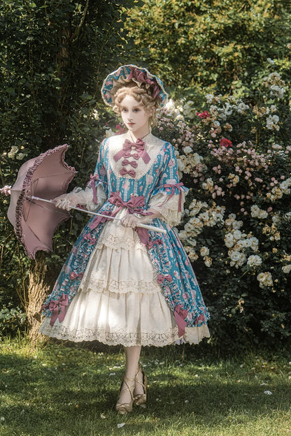 Miss Point - Lilyka Garden - Classic Lolita OP Dress Set Elegant Floral Wall Princess Sleeve