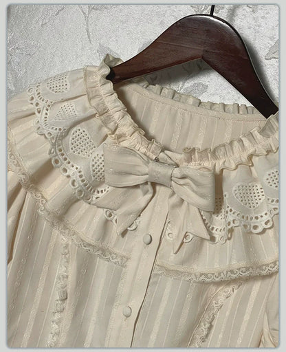 Alice Girl - Sea Salt Fairytale - Sweet Lolita Blouse Short Puff Sleeves Lolita Shirt