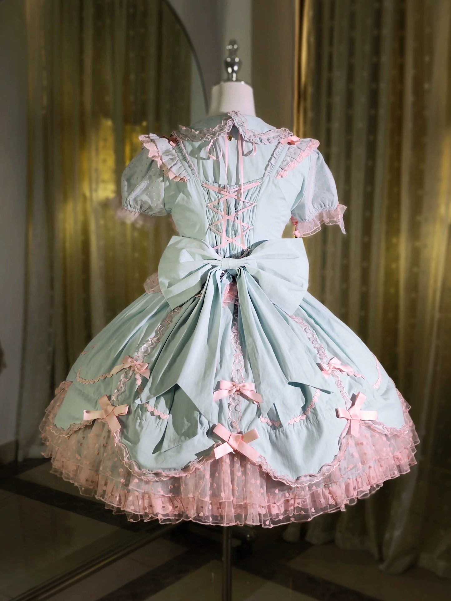 The Seventh Doll - Sweet Diary SP - Vintage Lolita Jumper Dress Petal-like Hem JSK Headdress Set