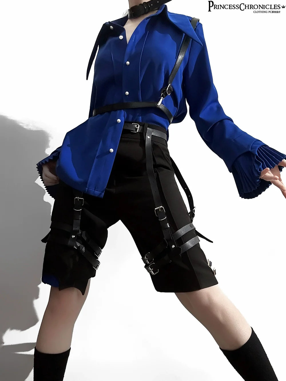 Princess Chronicles - Floating Phantom - Ouji Lolita Shorts Retro Blue Shorts