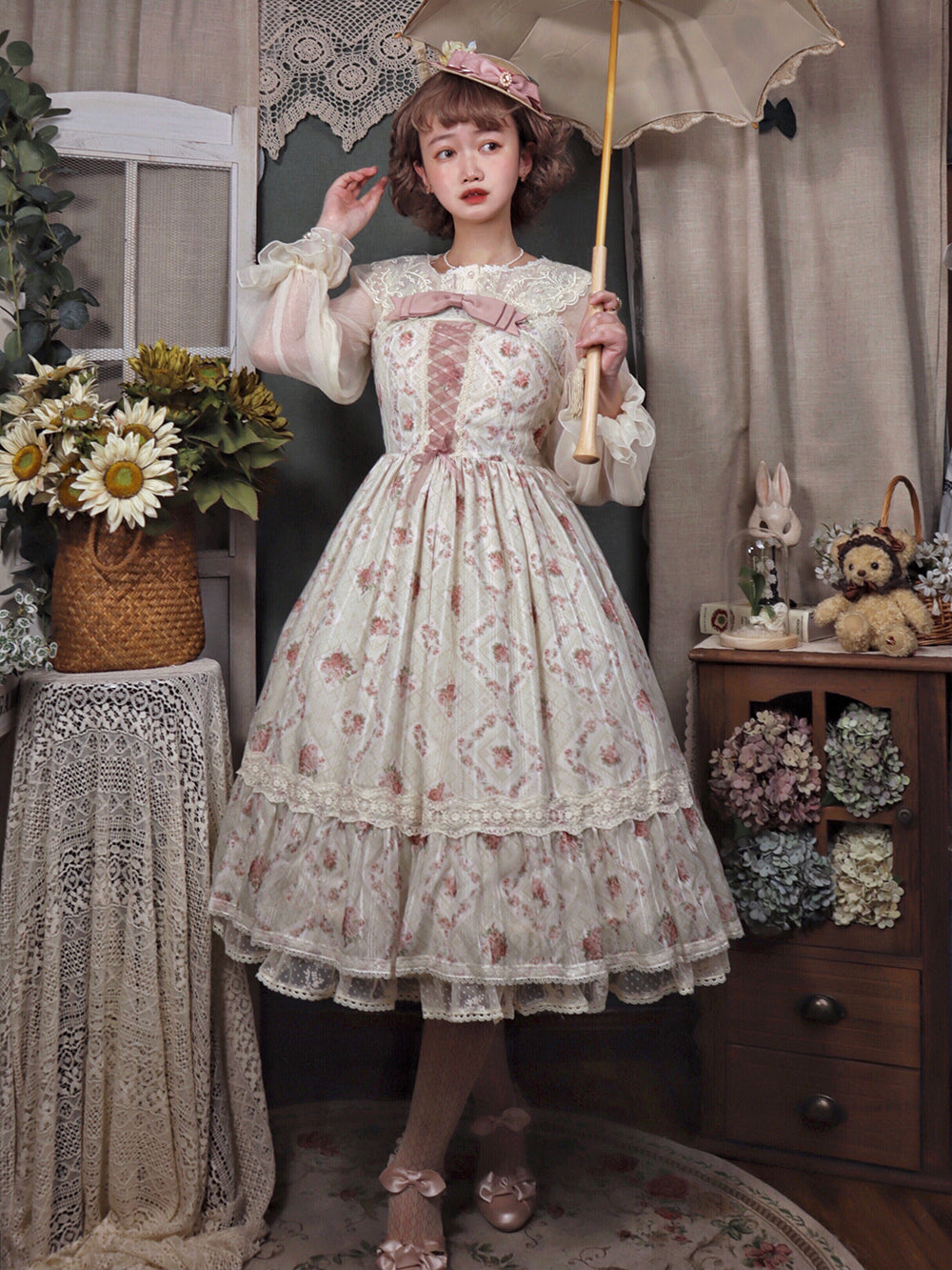 Miss Point - Woody Rose - Elegant Floral Lolita JSK Dress