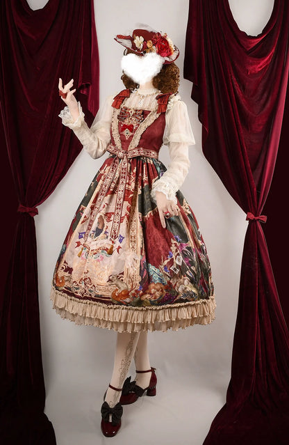 Miss Point - Kaleidoscope - Retro Lolita Dress Oil Painting Print JSK Dress Customized