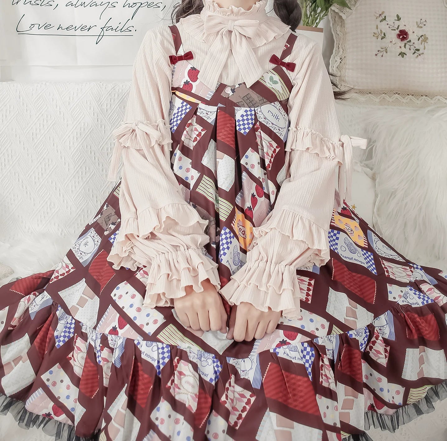 MIST - First Snow - Sweet Lolita Sweater Winter Puff Sleeve Knitting Innerwear