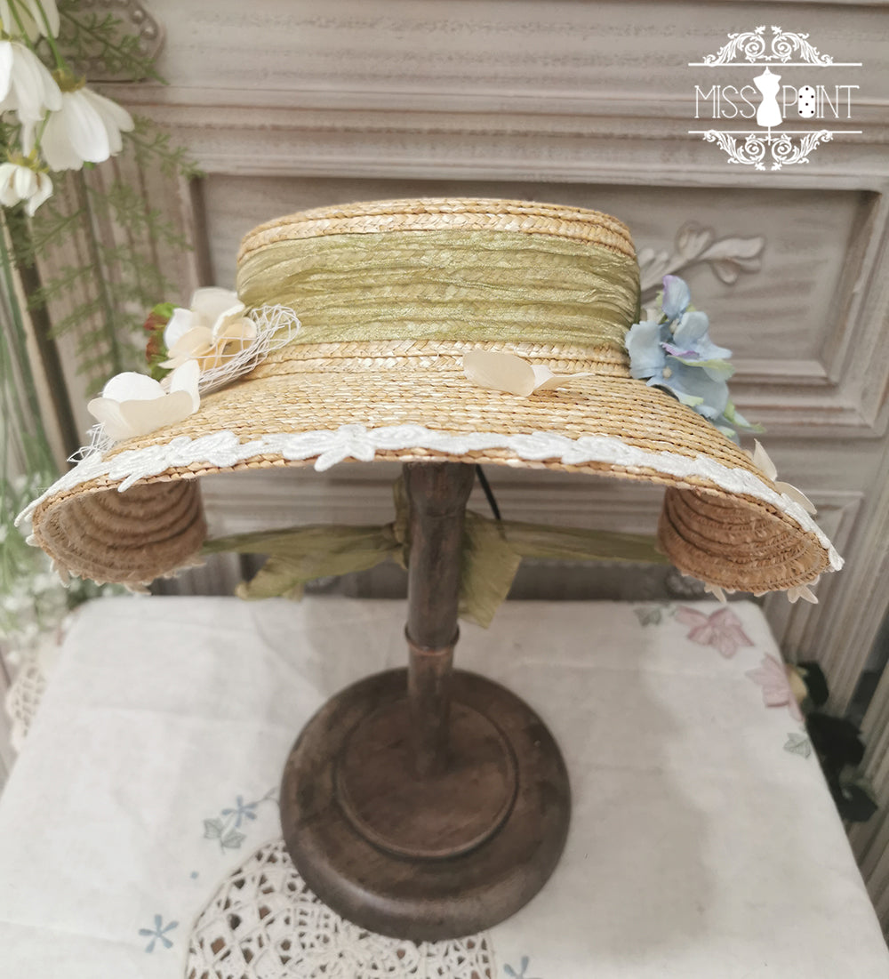 Miss point - Sally's Garden - Country Lolita Straw Top Hat