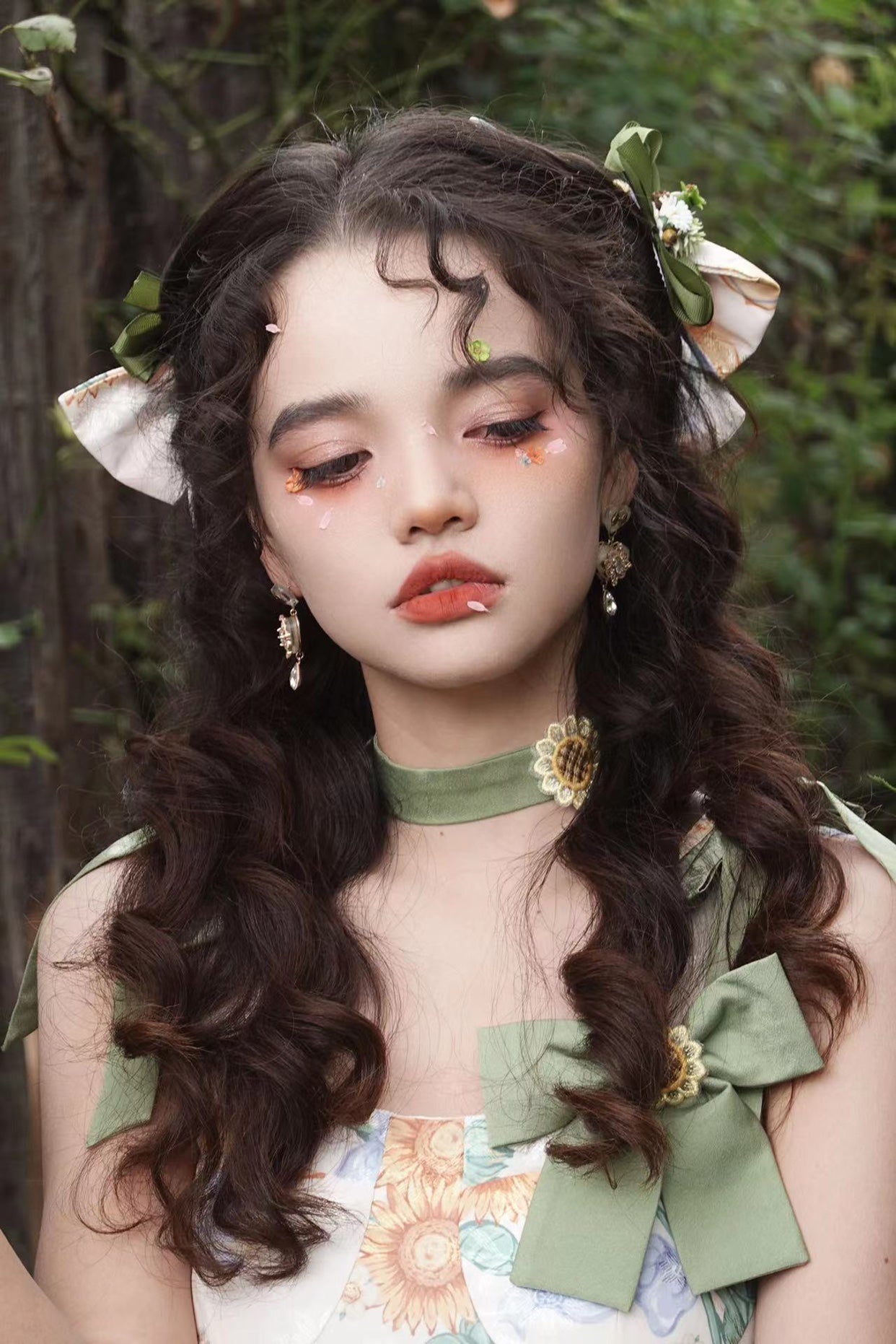 Akiyama Future Studio - Sunflower Print Lolita JSK Dress in Breathable Light Fabric