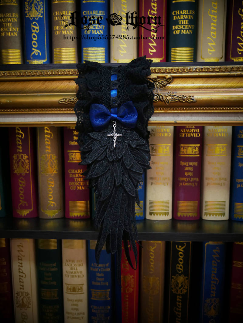 Rose Thorn - Devil Wings - Gothic Lolita Headband with Cross Pendant Custom Clolor