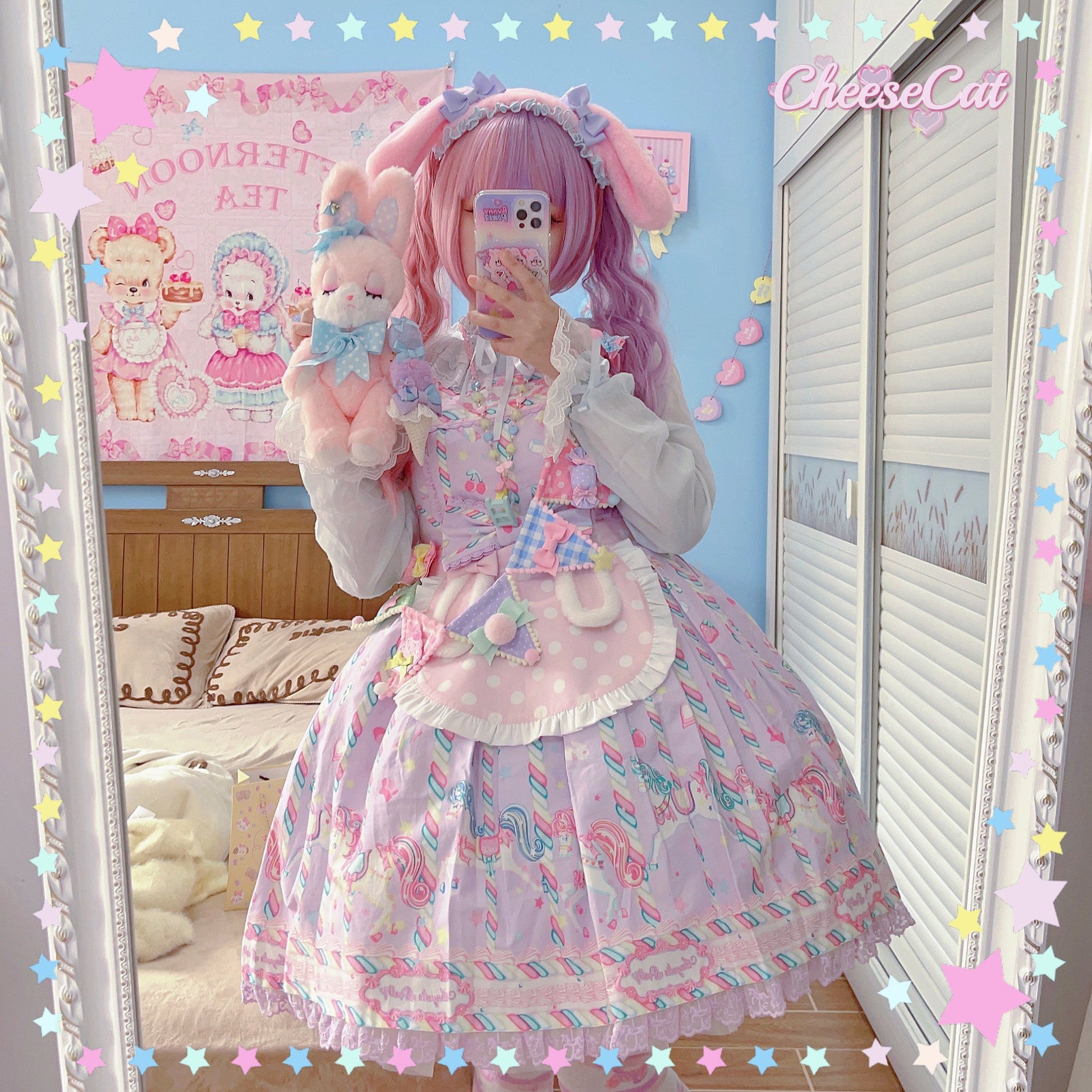 Cheese Cat - Fluffy Lop-Eared Bunny Sweet Lolita Hairband