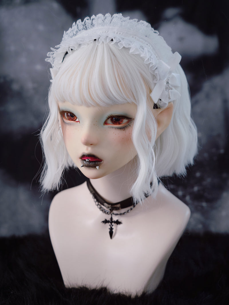 Strange Sugar - Gothic Lolita White Ruffle Hairband