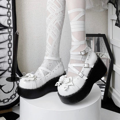 Bondora - Devil Cross - Punk Lolita Shoes Cross High Platforms Shoes