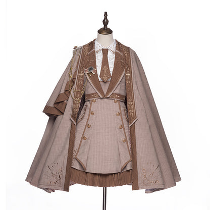 Youpairui - Sheffield - British-style Khaki Ouji Lolita Set