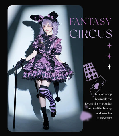 Forest Fluorescent Carps - Ouji Lolita OP Dress Circus Lolita Strip Prince Suit