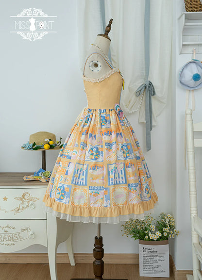Miss Point - Daisy Lemon - Daily Lolita Lemon Print JSK Customized