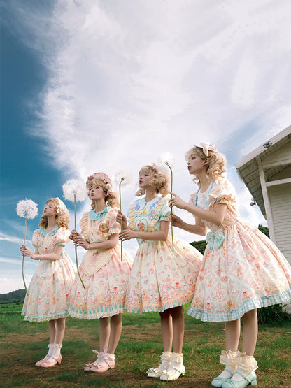 NanShengGe - Sheep Party - Sweet Lolita OP V-Neckline Lolita Dress