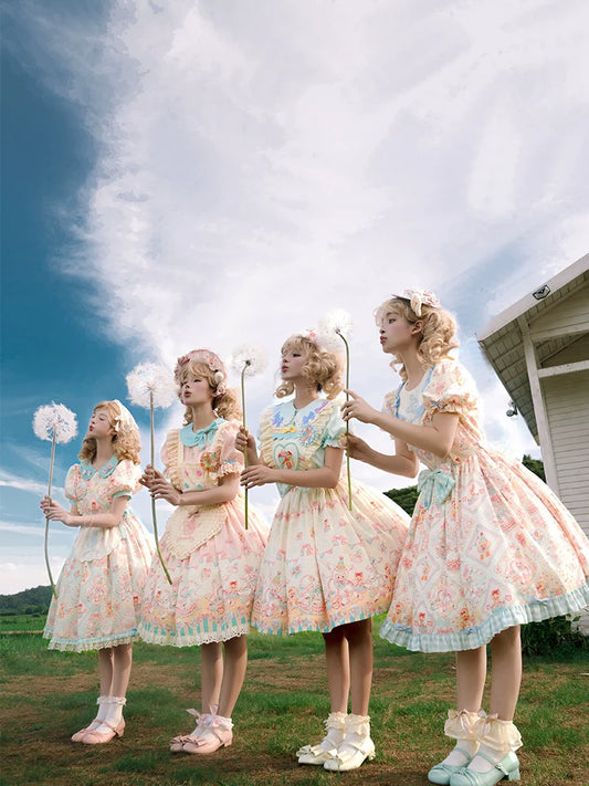 NanShengGe - Sheep Party - Sweet Lolita OP V-Neckline Lolita Dress