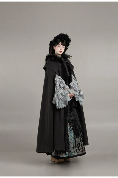 With PUJI - Letter and Poetry ﾂｷ Raven's Night Song - Gothic Lolita Black Cloak