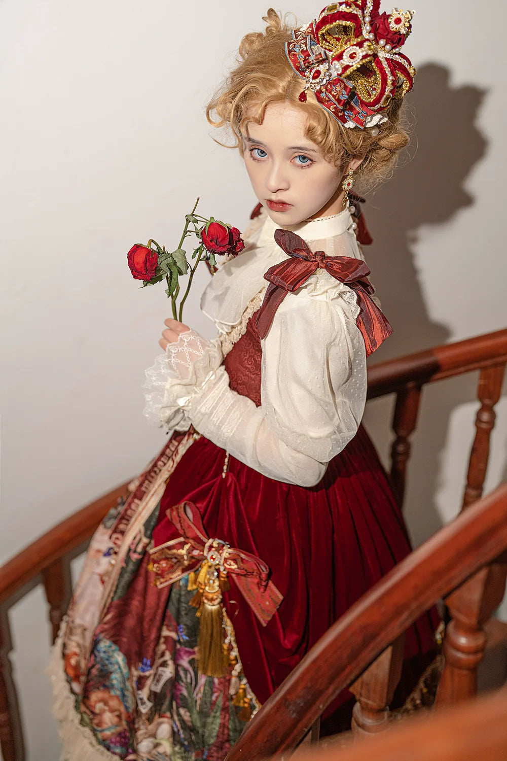 Miss Point - Kaleidoscope - Classical Lolita Shirt Dot Gauze Detachable Puff Sleeve Blouse Customized