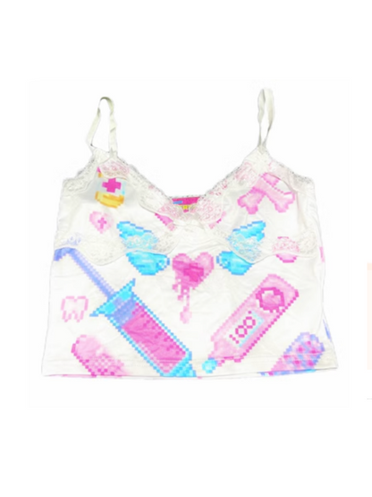 Fancy Pop Print Lace Camisole【s0000002518】
