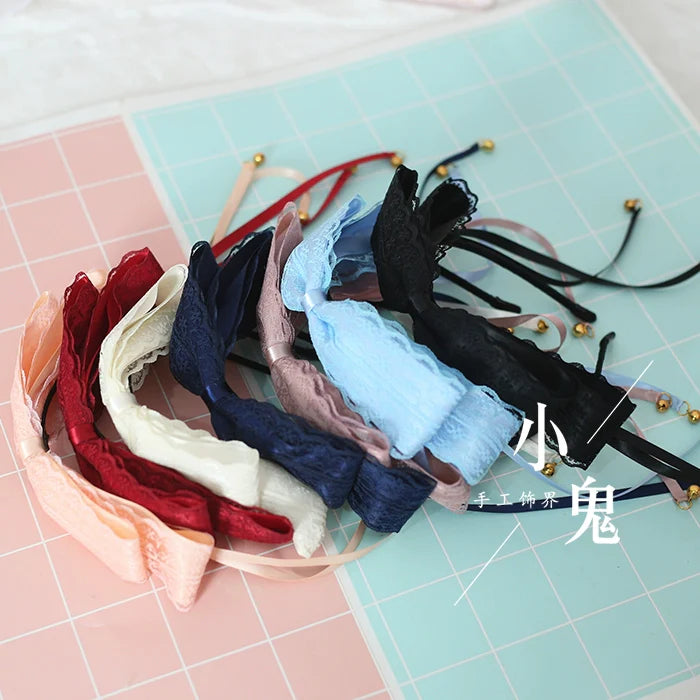 Xiaogui - Kawaii Lolita Bell KC Lace Bow Hair Accessory