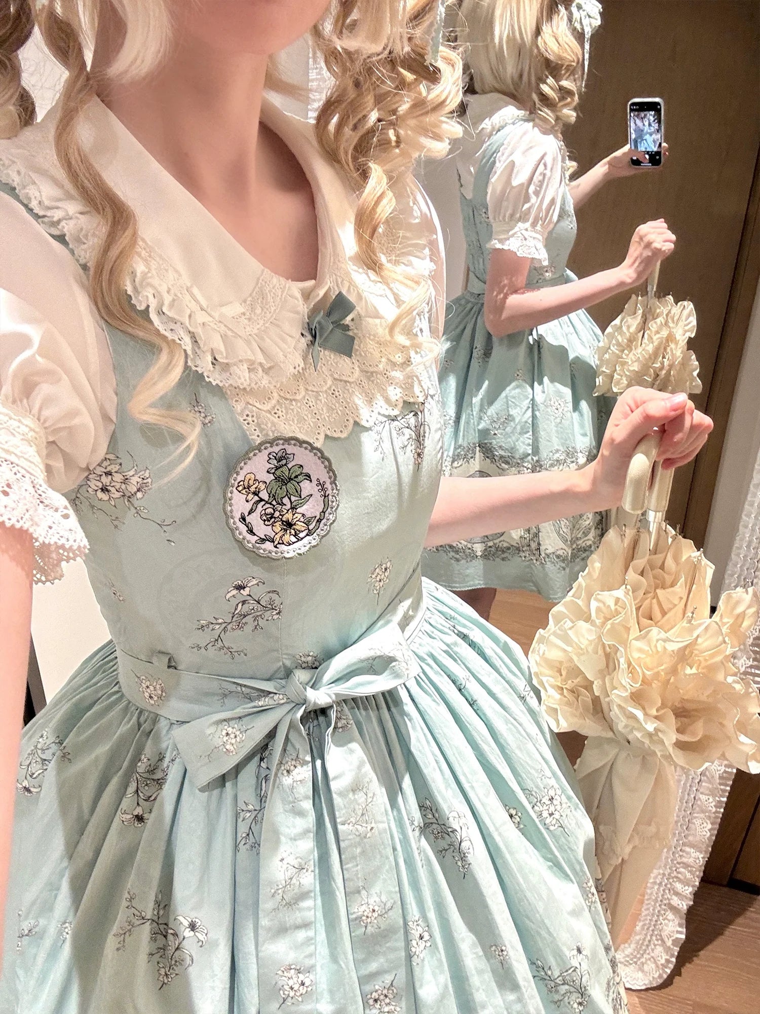 DreamWhale - Small Porcelain Plate - Classic Lolita JSK Printed Dress