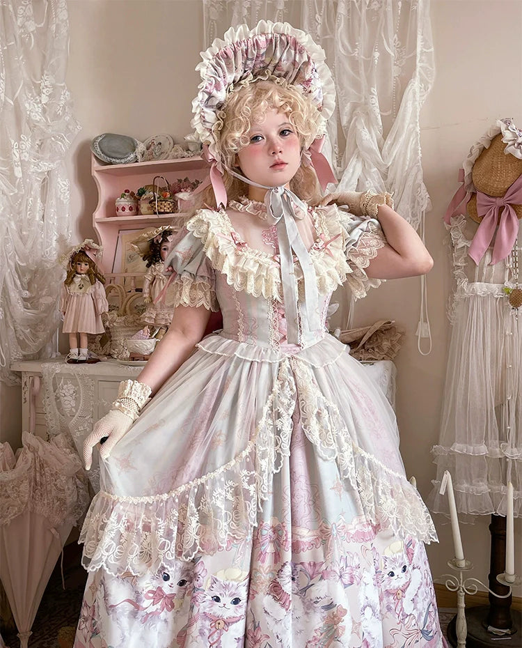 Bolero - Liliana Cat - Sweet Lolita Gorgeous OP Dress with Soft Lace & Organza