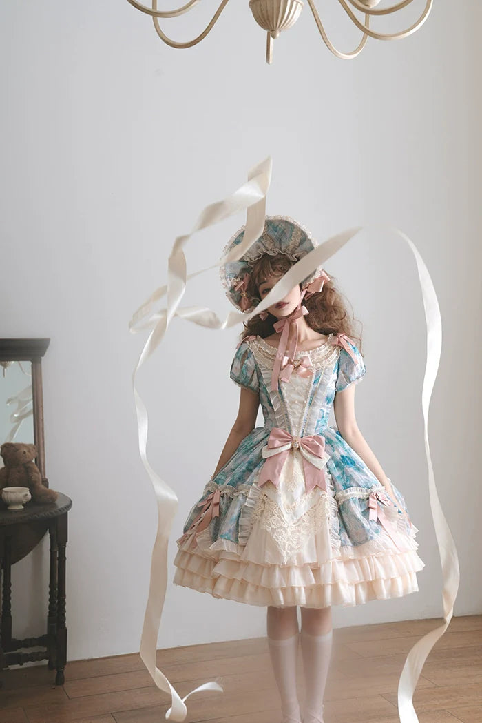 Alice Girl - Angel Heart - Sweet Lolita OP Dress, Tiered Ruffles