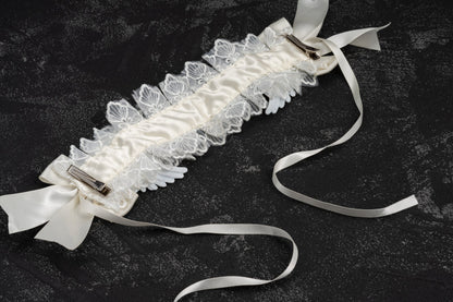 Strange Sugar - Gothic Lolita White Lace Angel Wings Hairband