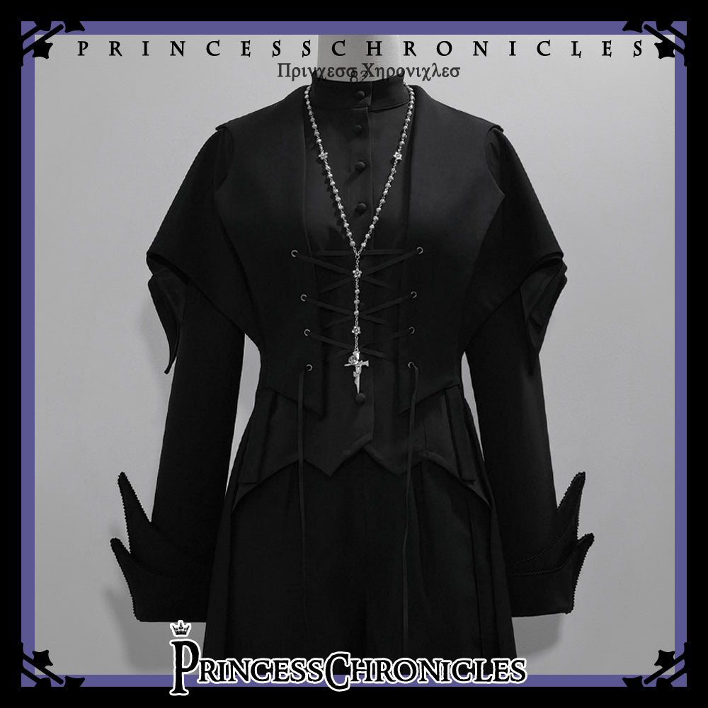 Princess Chronicles - Yan Ye - Gothic Lolita Cross Shaped Rose Necklace
