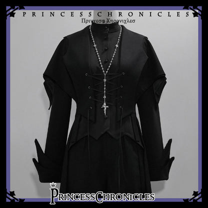 Princess Chronicles - Yan Ye - Gothic Lolita Cross Shaped Rose Necklace