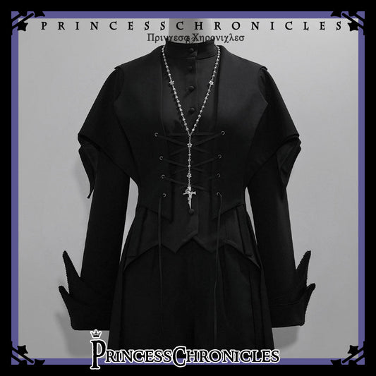 Princess Chronicles - Yan Ye - Gothic Lolita Cross Shaped Rose Necklace