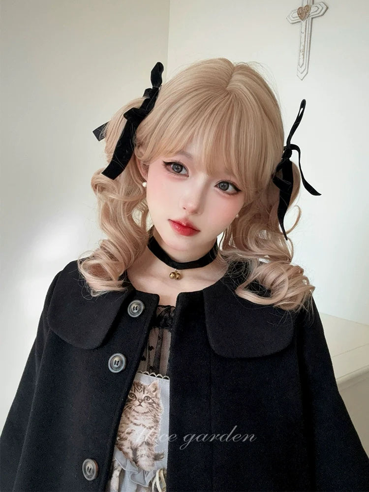 Alicegarden - Doll-like Lolita Bob Wig with Detachable Curly Ponytail