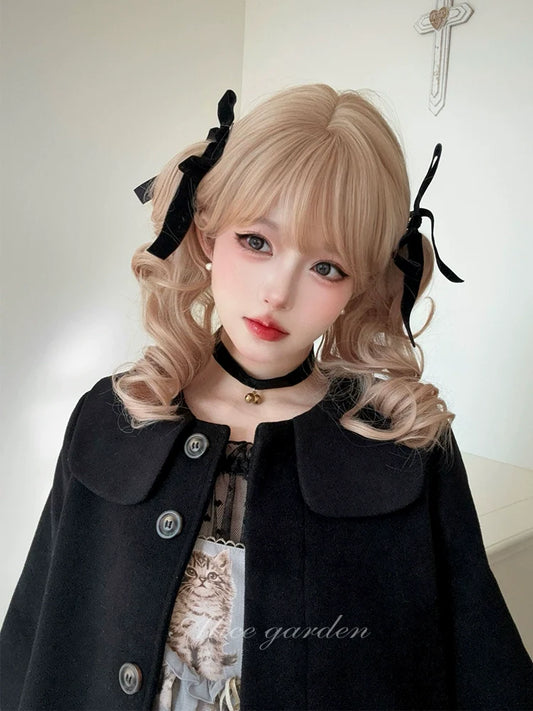Alicegarden - Doll-like Lolita Bob Wig with Detachable Curly Ponytail