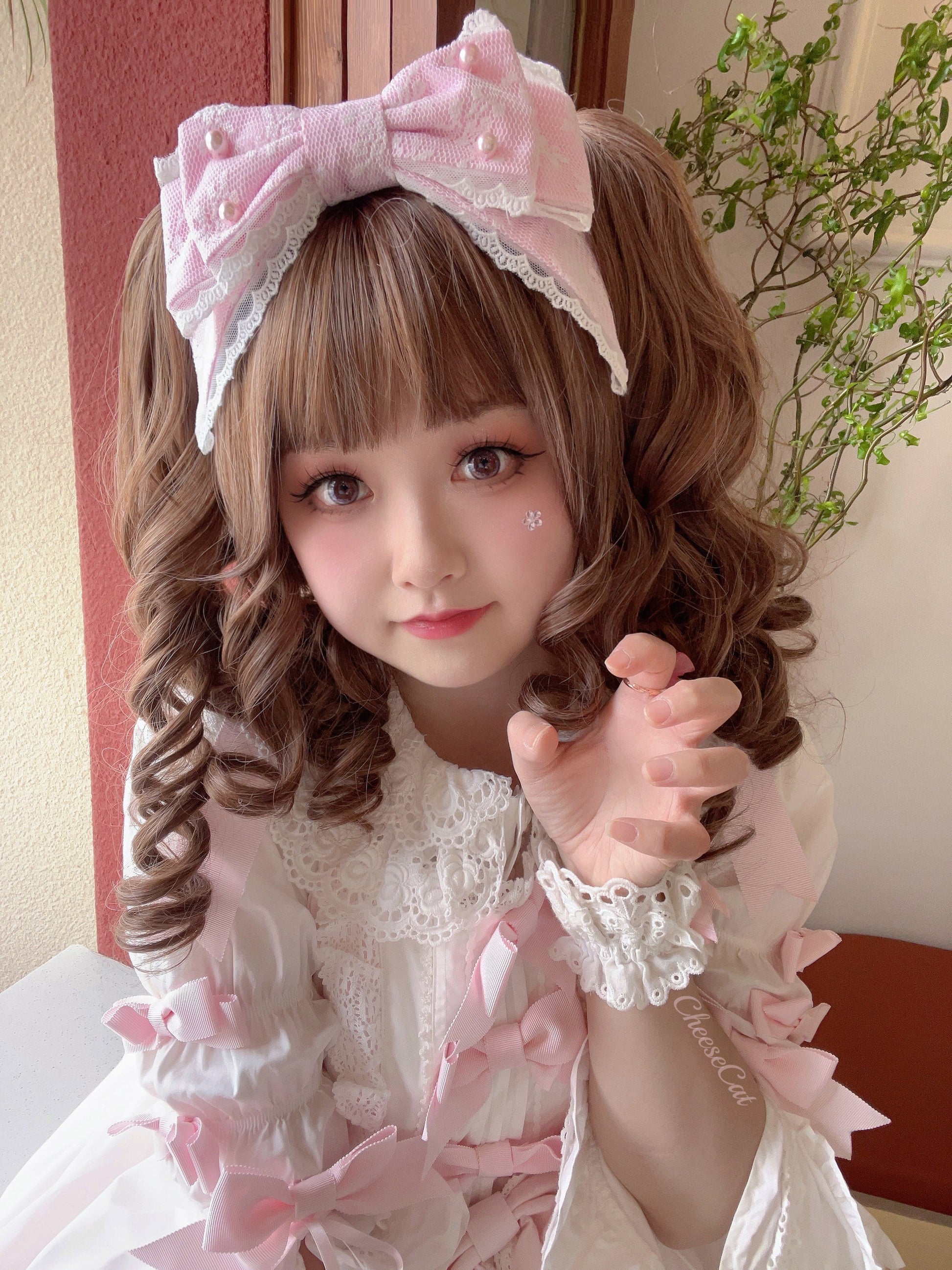 Cheese Cat - Sweet Lolita KC Lace Butterfly Lolita KC with Pearl