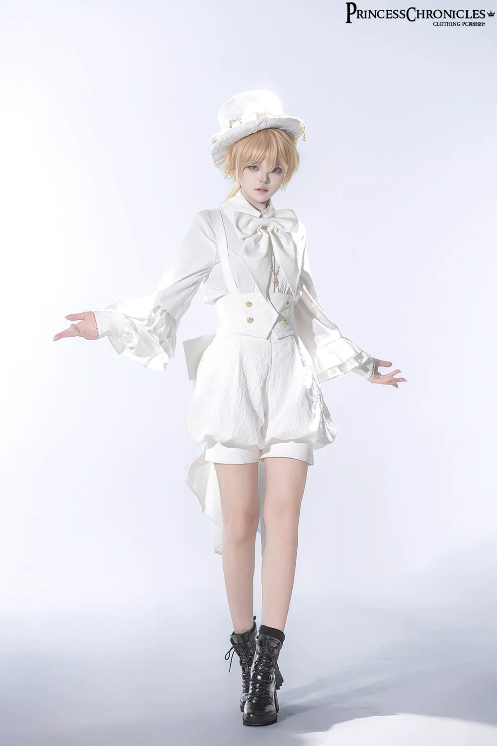 Princess Chronicles - Doll - Ouji Lolita Pink Blouse & White Shorts