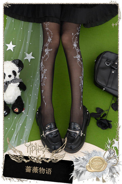 Yidhra - Whisper Rose - Summer 20D velvet Lolita Tights