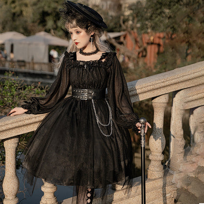 Cornfield Lolita - The Girl Assassin - Halloween Gothic Lolita Irregularly Hemline Dress