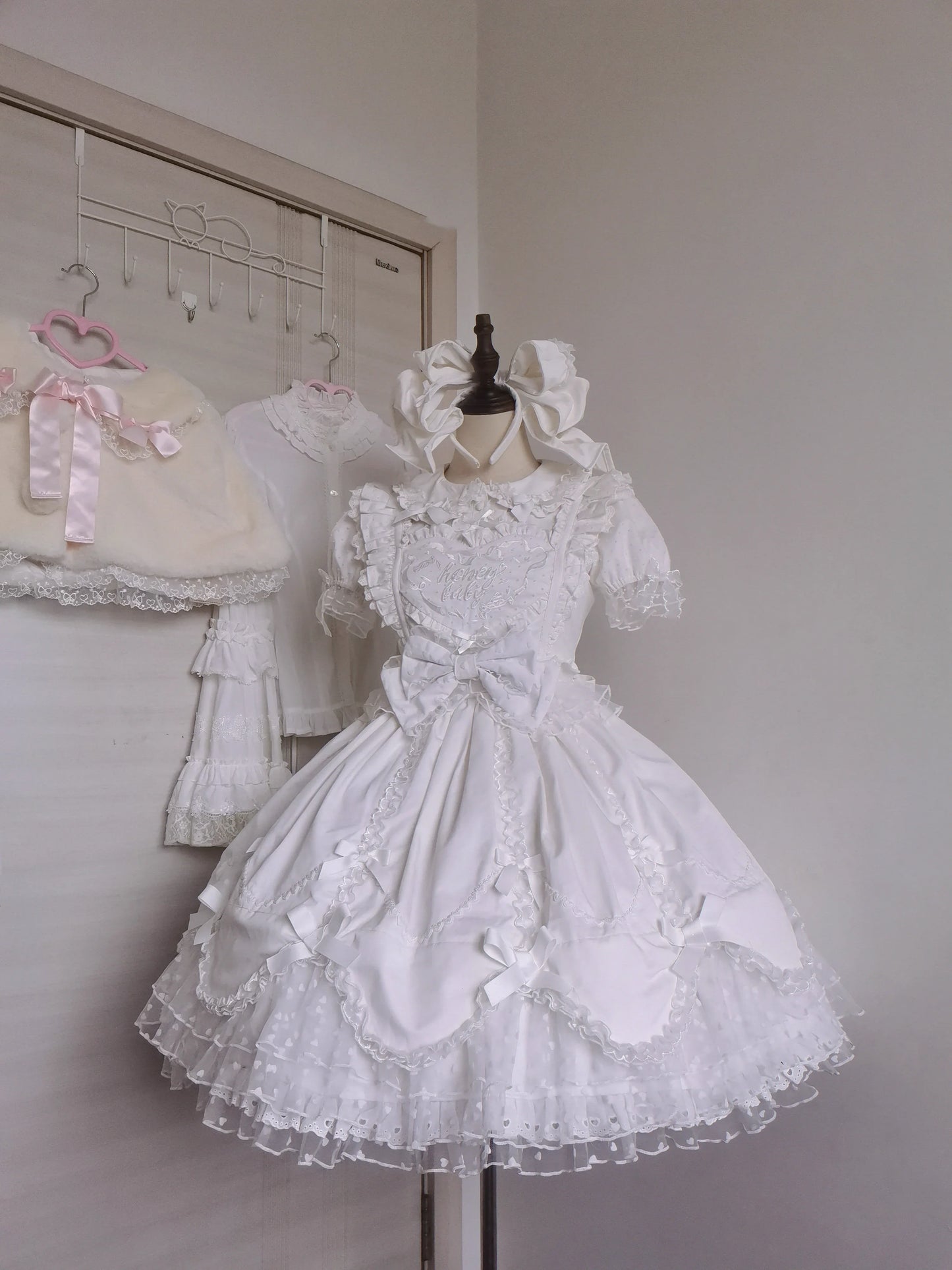 The Seventh Doll - Sweet Diary SP - Vintage Lolita Jumper Dress Petal-like Hem JSK Headdress Set