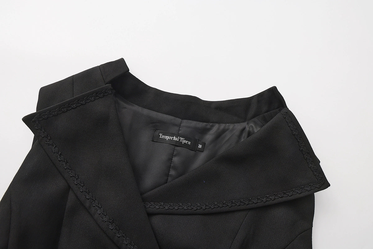 Immortal Thorn - Silent Agent - Ouji Lolita Black Vest Coat