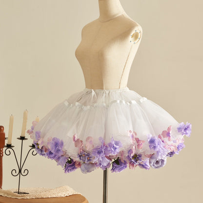 Sky Rabbit - Floral Lolita Petticoat with Detachable Trim