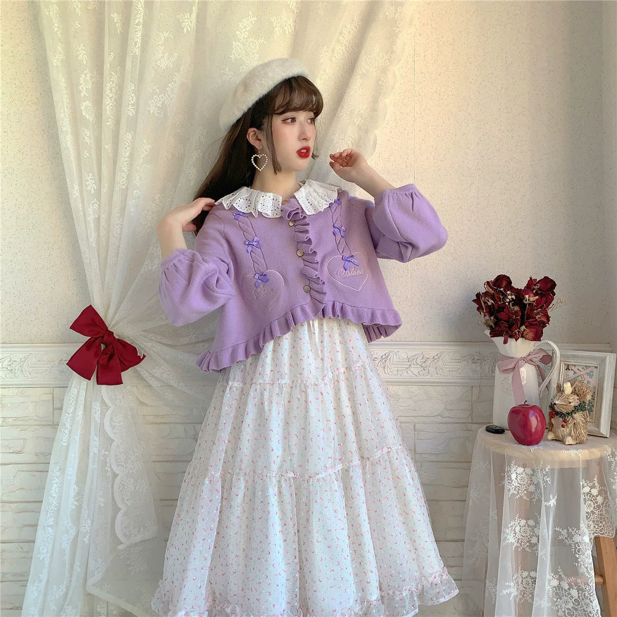 Dark Star Island - Sugar Frost - Sweet Lolita Cardigan Knit Embroidered Sweater