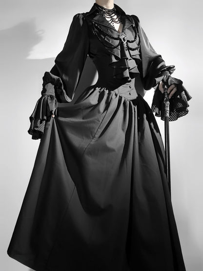 Muppet Mind Ben - Dream - Ouji Lolita Blouse Elegant V-neck Swallowtail Hem Shirt