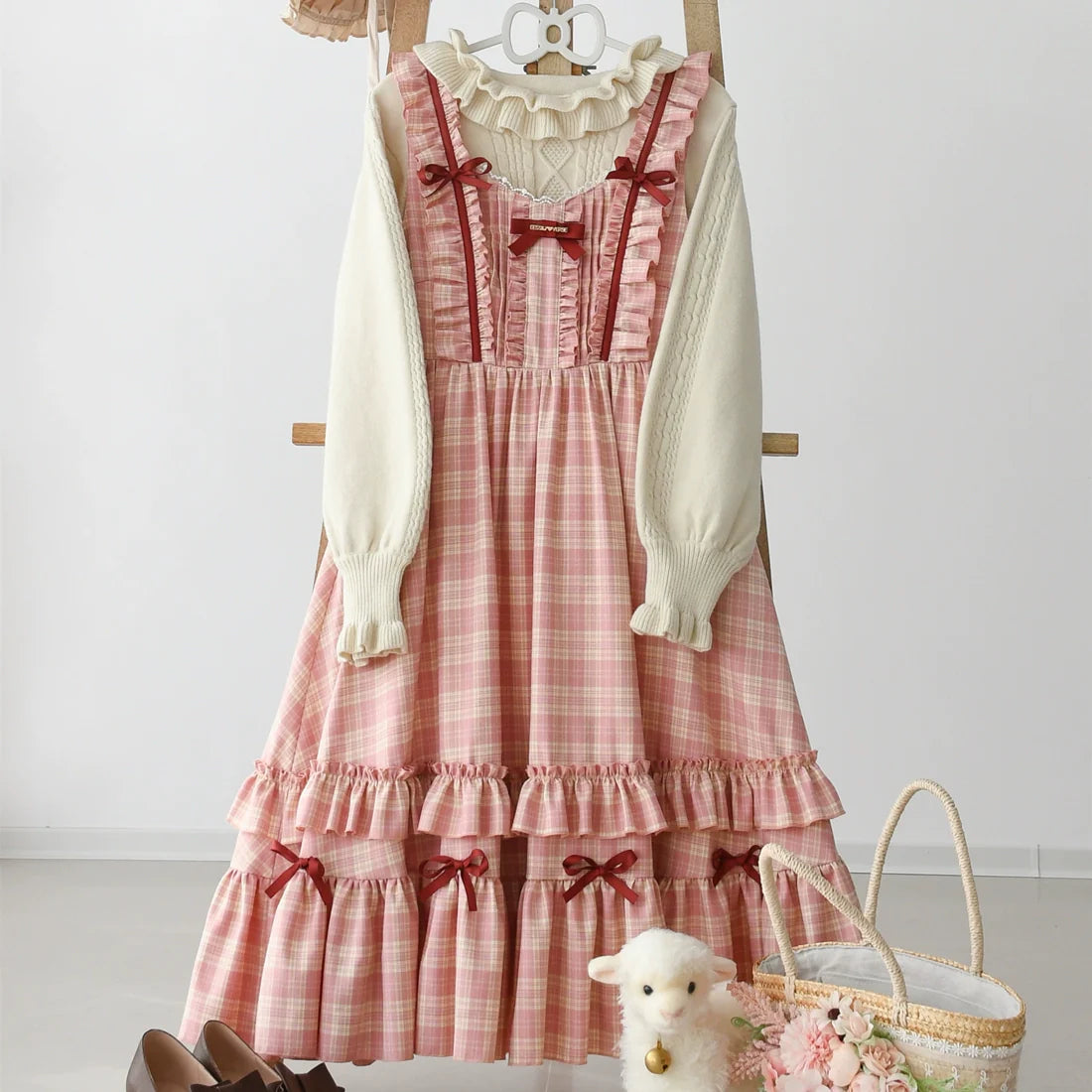 EESSILY - Green Fairy Tales - Classic Lolita Plaid JSK Plus Size Lolita Dress