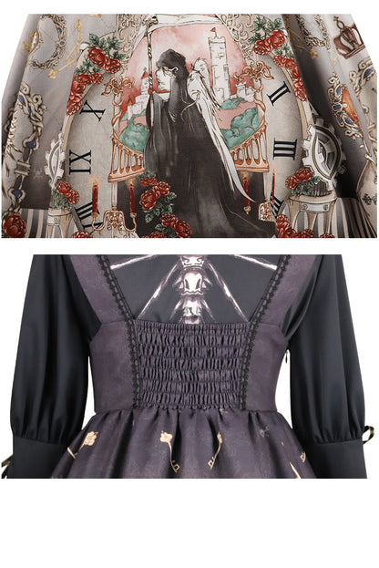 YingLuoFu - Black Fairytale - Gothic Twins Lolita JSK