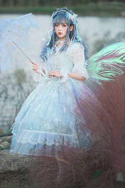 FantasyMirror - Exquisite Butterfly JSK Floral Wedding Lolita JSK Dress