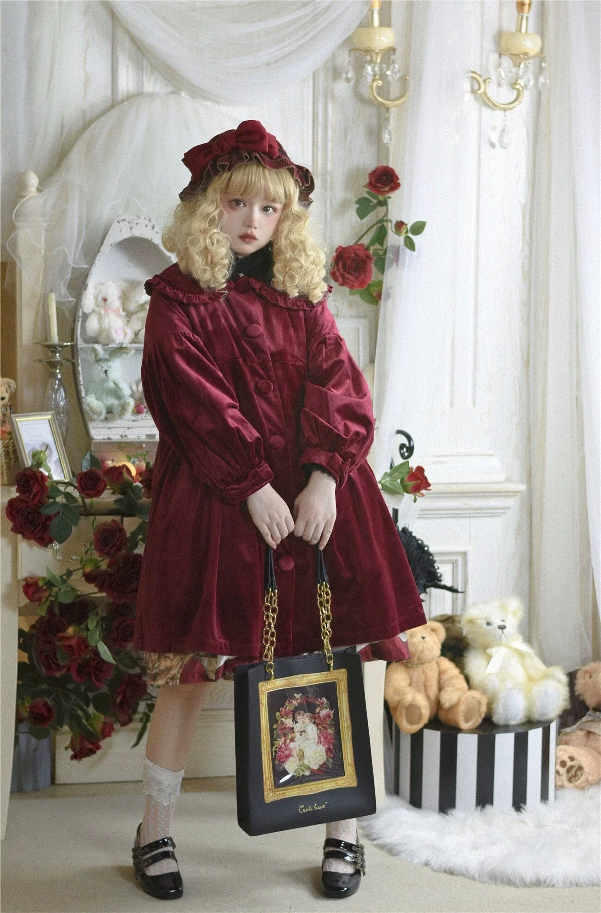 Dark Star Island - Winter Lolita Cape Velvet Antique Lolita Coat